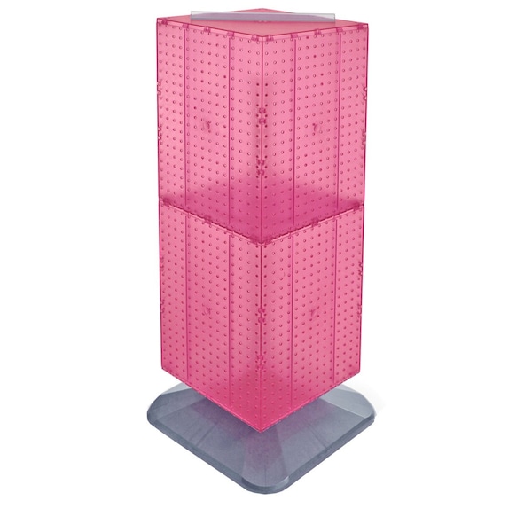 Four-Sided Pegboard Tower Floor Display on Revolving Base. Spinner Rack Stand